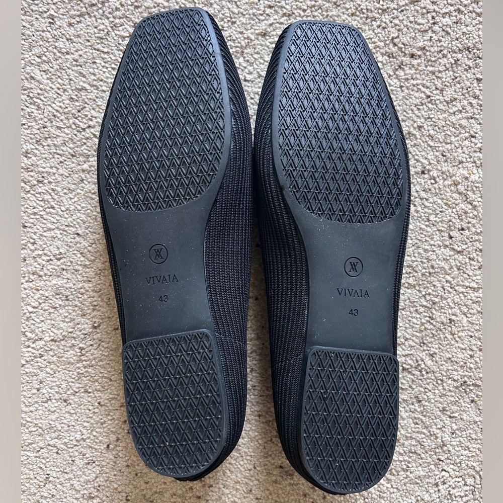 VIVAIA Margot Square Toe V-Cut Ballet Flats. Black. Size 43, US 11. VGUC. - Picture 2 of 11